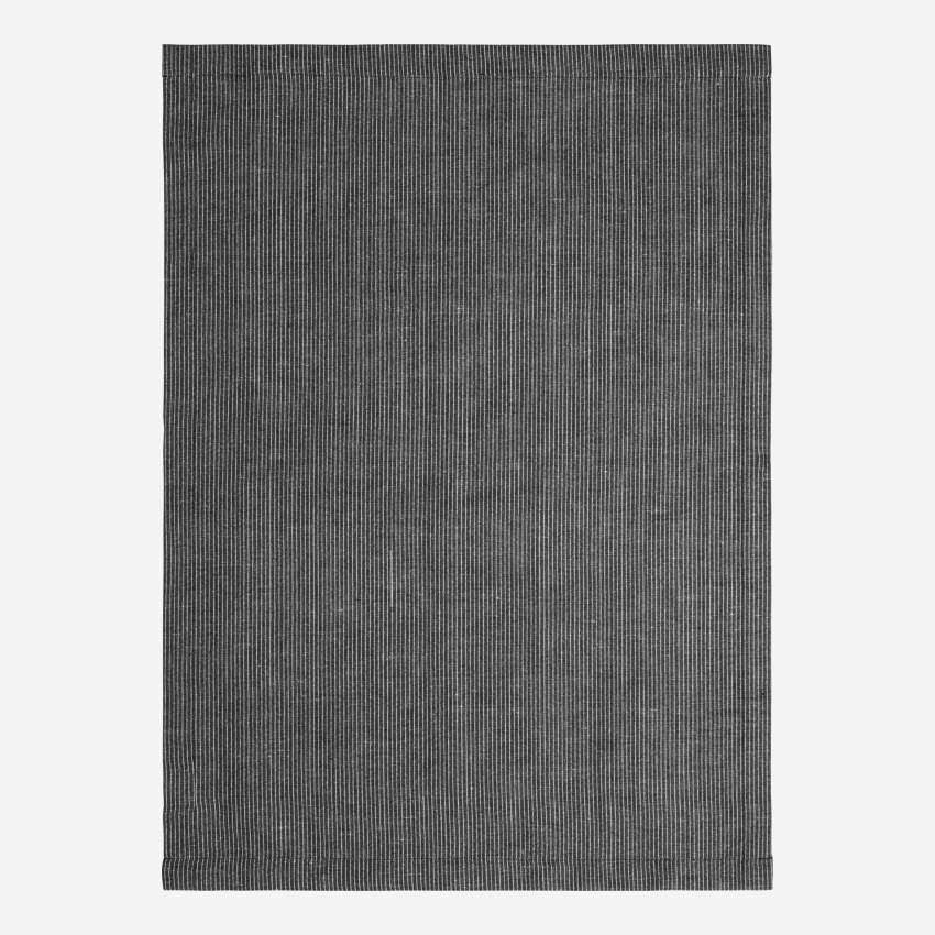 2er Set Geschirrtücher, 70x50cm, aus Baumwolle und Leinen, schwarz, weiß