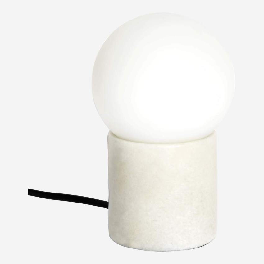 Lampada da tavolo 16,5cm in vetro satinato e base in marmo