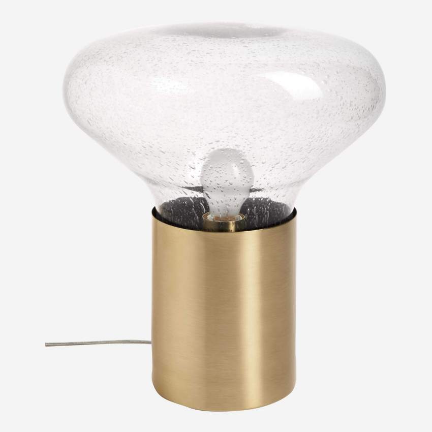 Lampe de table en verre fumé et laiton - Doré - Design by Aaron Probyn