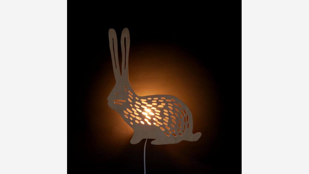 Lampada coniglio di legno 47 cm