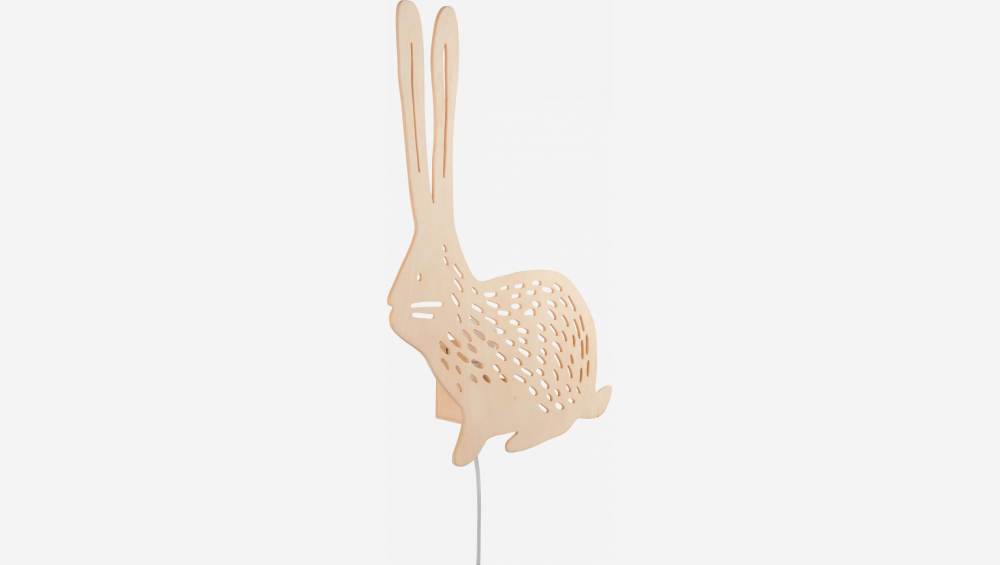 Lampada coniglio di legno 47 cm