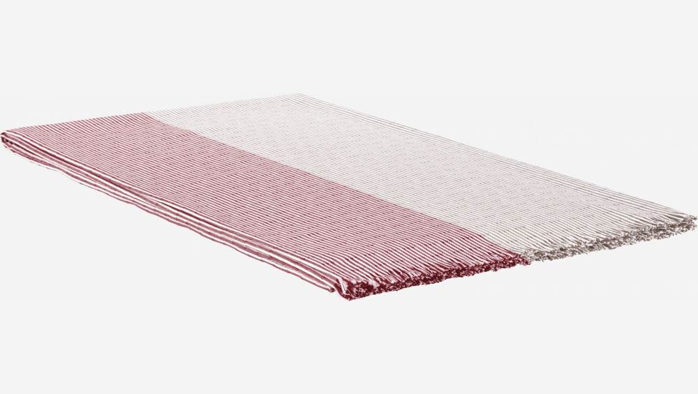 Caminho de mesa de algodão - 45 x 200 cm - Vermelho/Taupe