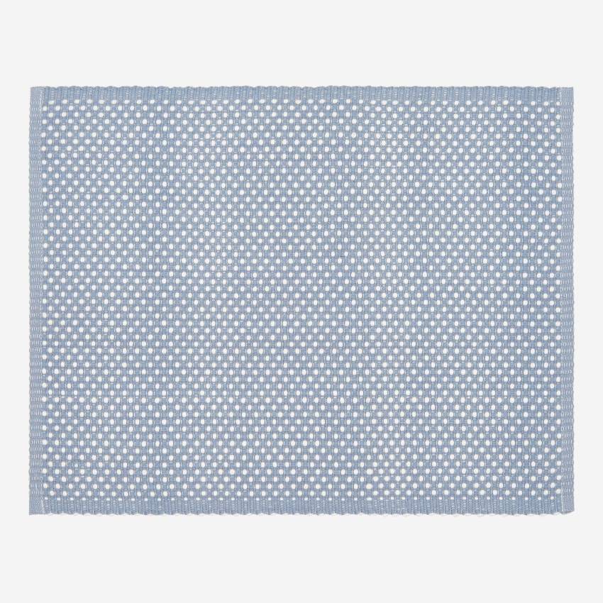 Mantel de mesa de algodón 50x35cm azul