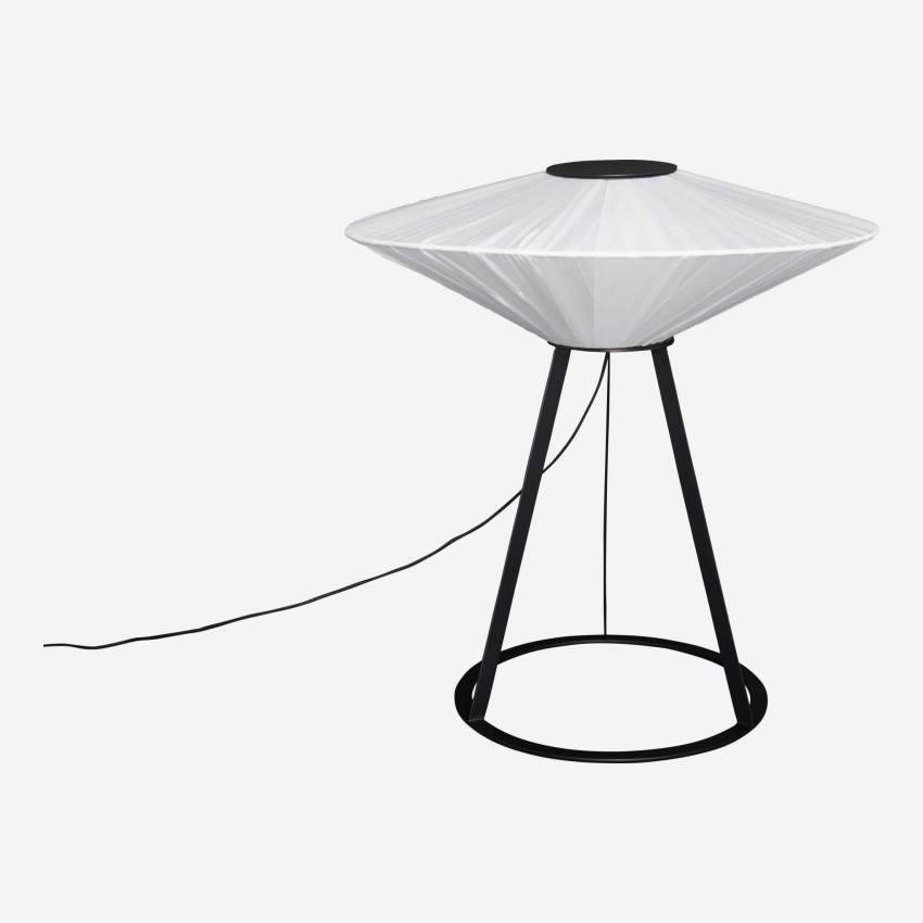 Candeeiro de mesa - Aço e tecido - Preto e branco - Design by Béatrice Durandart