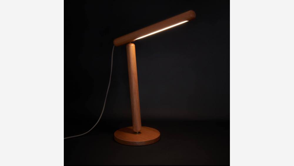 Bureaulamp 48cm van eikenhout - Design by Florent Coirier