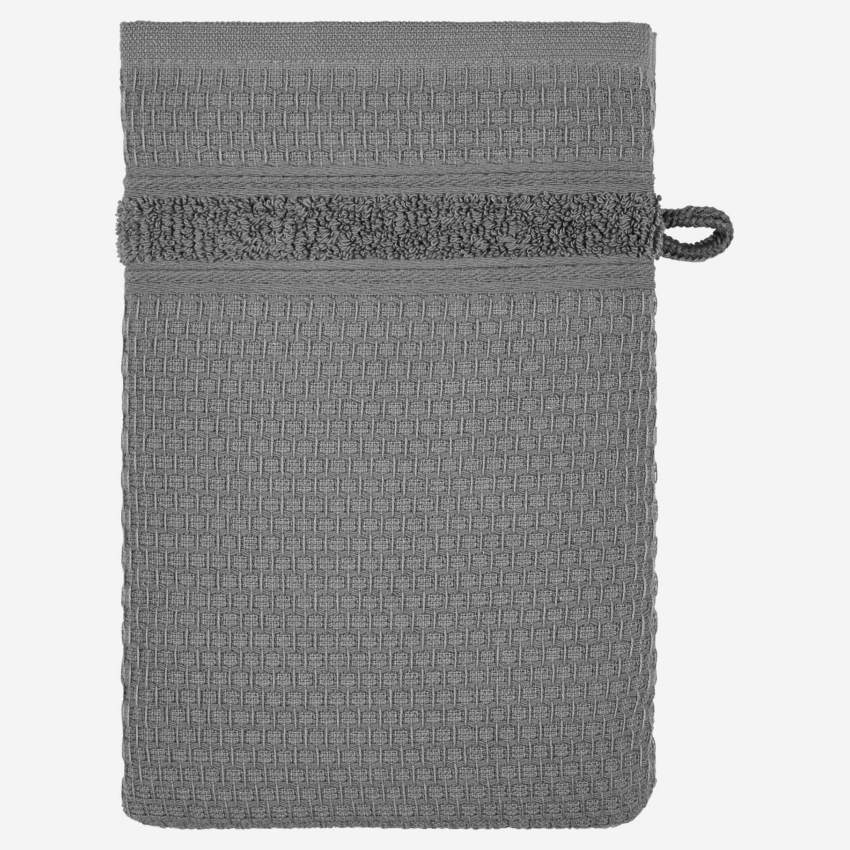 Waschhandschuh aus Baumwolle - 16 x 21 cm - Grau