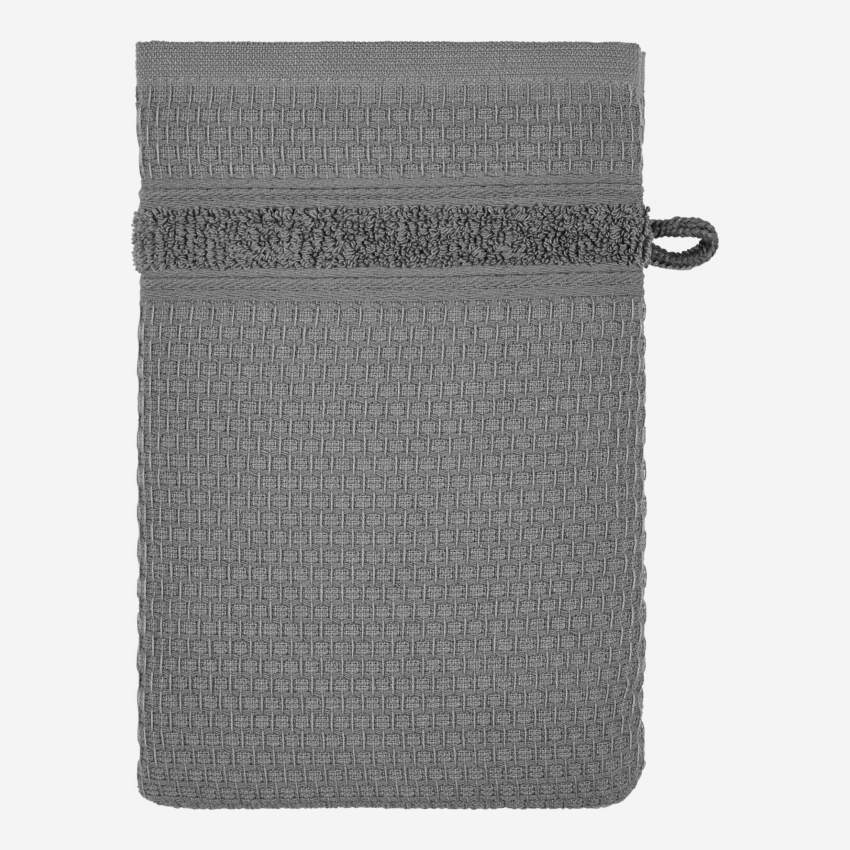 Waschhandschuh aus Baumwolle - 16 x 21 cm - Grau
