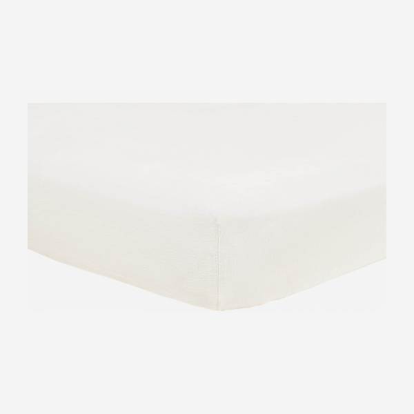 Spannbettlaken aus Leinen - 180 x 200 cm - Weiß