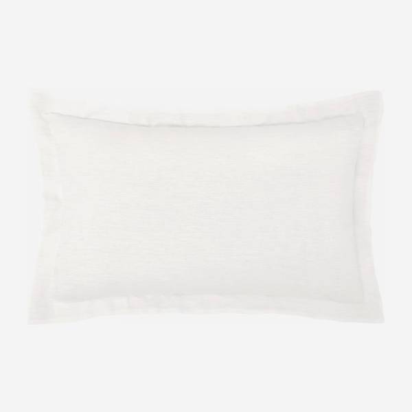Funda de almohada 50x80cm de lino blanco