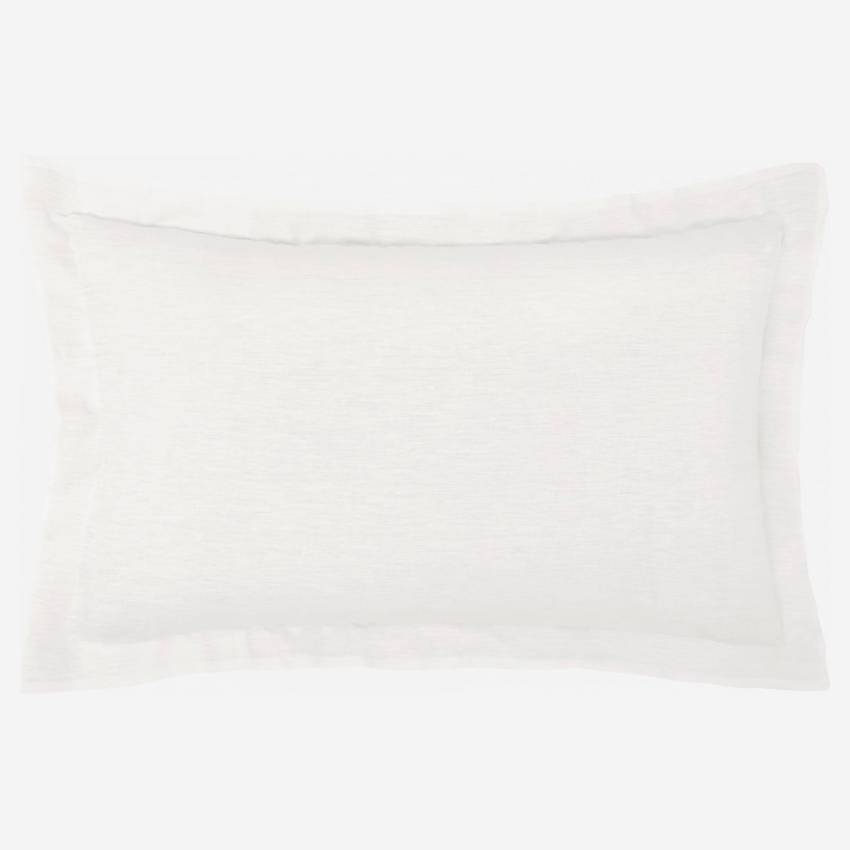 Funda de almohada 50x80cm de lino blanco
