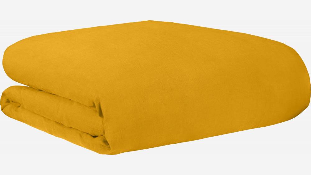 Capa de edredão de linho - 200 x 200 cm - Amarelo mostarda