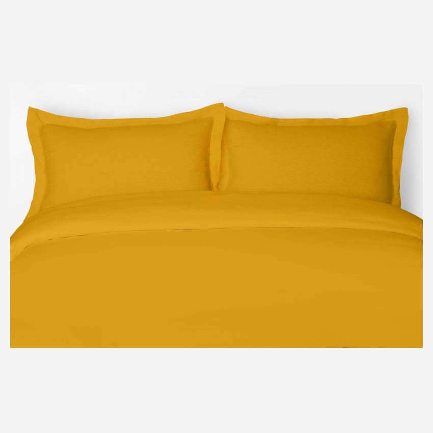 Bettbezug aus Leinen - 240 x 220 cm - Senfgelb