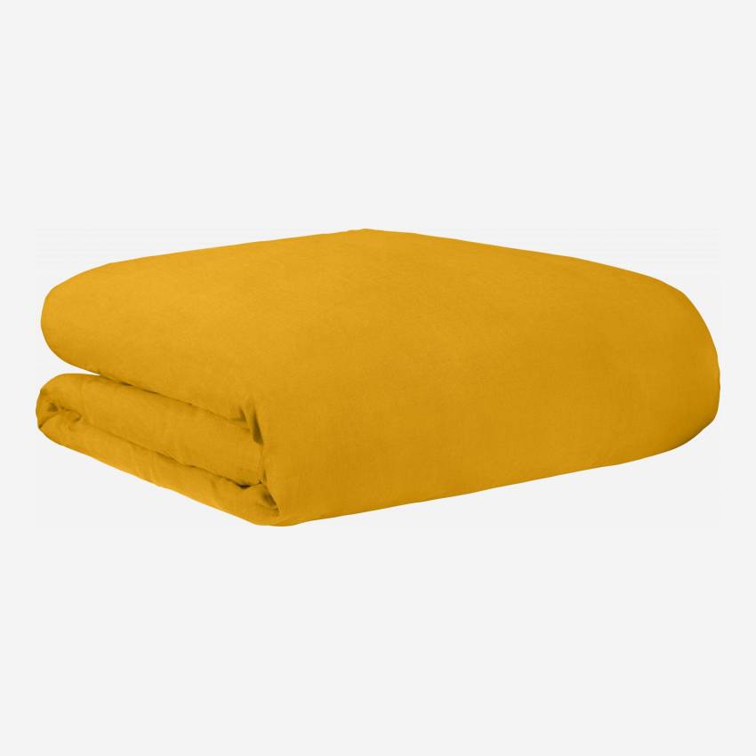 Capa de edredão de linho - 260 x 240 cm - Amarelo mostarda