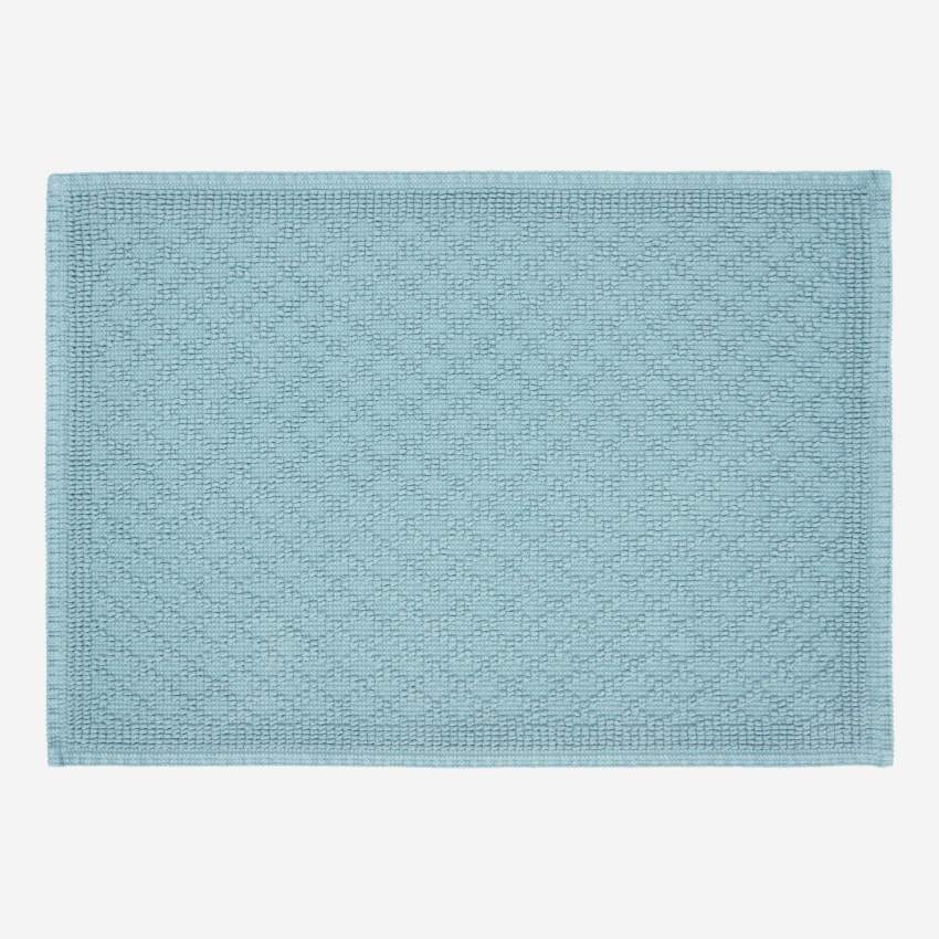 Alfombra de baño de algodón - 50 x 70 cm - Azul