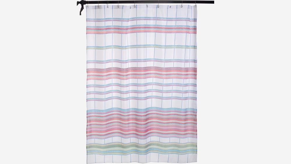 Tenda da doccia in poliestere - 200 x 180 cm - Strisce multicolore