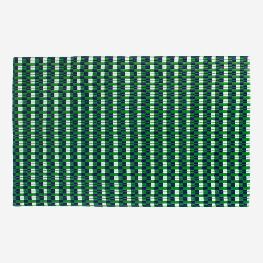 Tapis d'extérieur - 120 x 180 cm - Motif bleu et vert - Design by Floriane Jacques