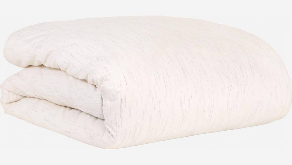 Bettbezug aus Baumwolle - 220 x 240 cm - Weiß mit Streifen