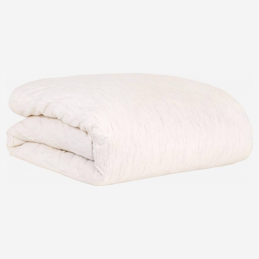 Bettbezug aus Baumwolle - 220 x 240 cm - Weiß mit Streifen
