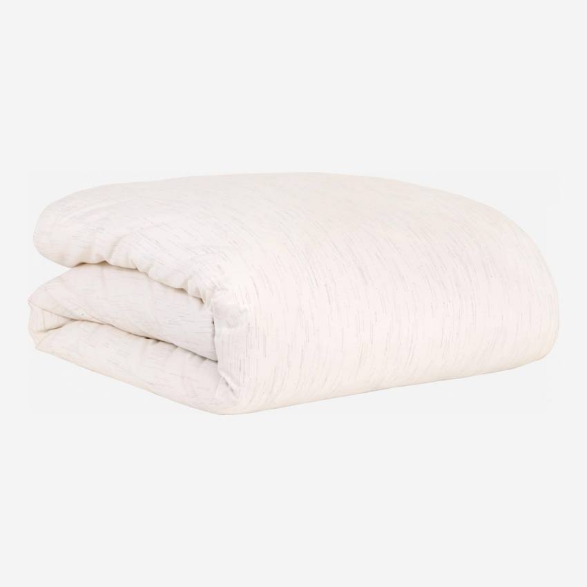 Bettbezug aus Baumwolle - 200 x 200 cm - Weiß mit Streifen