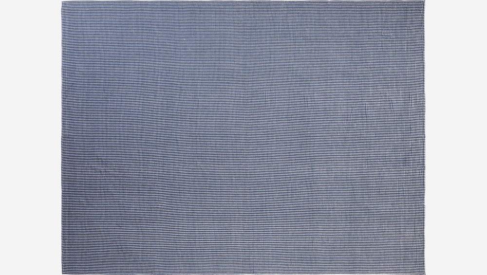 Plaid honingraatmotief van katoen - 130 x 170 cm - Blauw