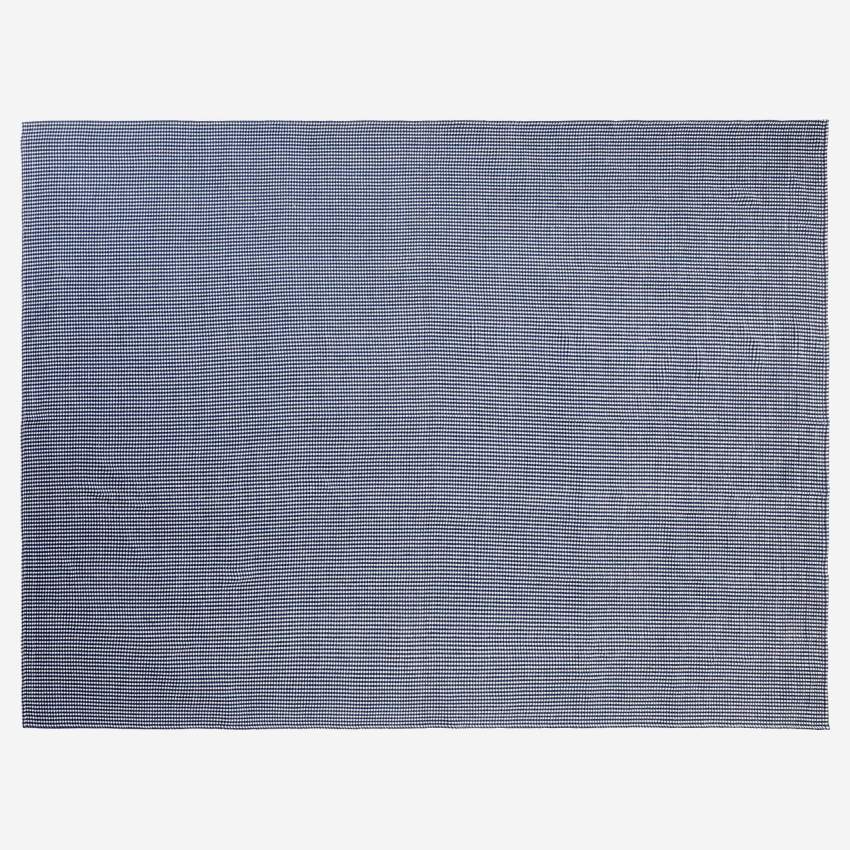 Plaid mit Wabenmuster aus Baumwolle - 130 x 170 cm - Blau
