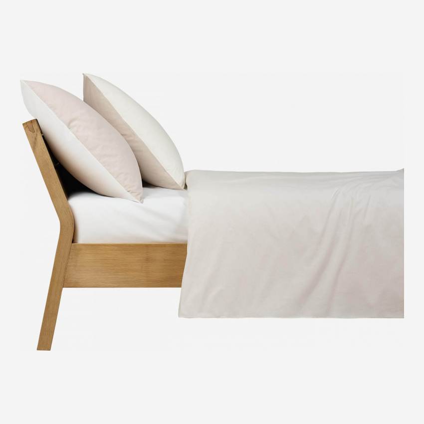 Completo letto in cotone lavato - 200 x 200 cm + 2 federe 65 x 65 cm - Bianco
