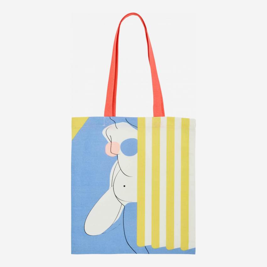 Borsa shopping in cotone – 35 x 40 cm – Motivo di Floriane Jacques