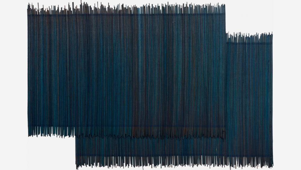 Set de 4 manteles individuales de bambú - 30 x 45 cm - Azul