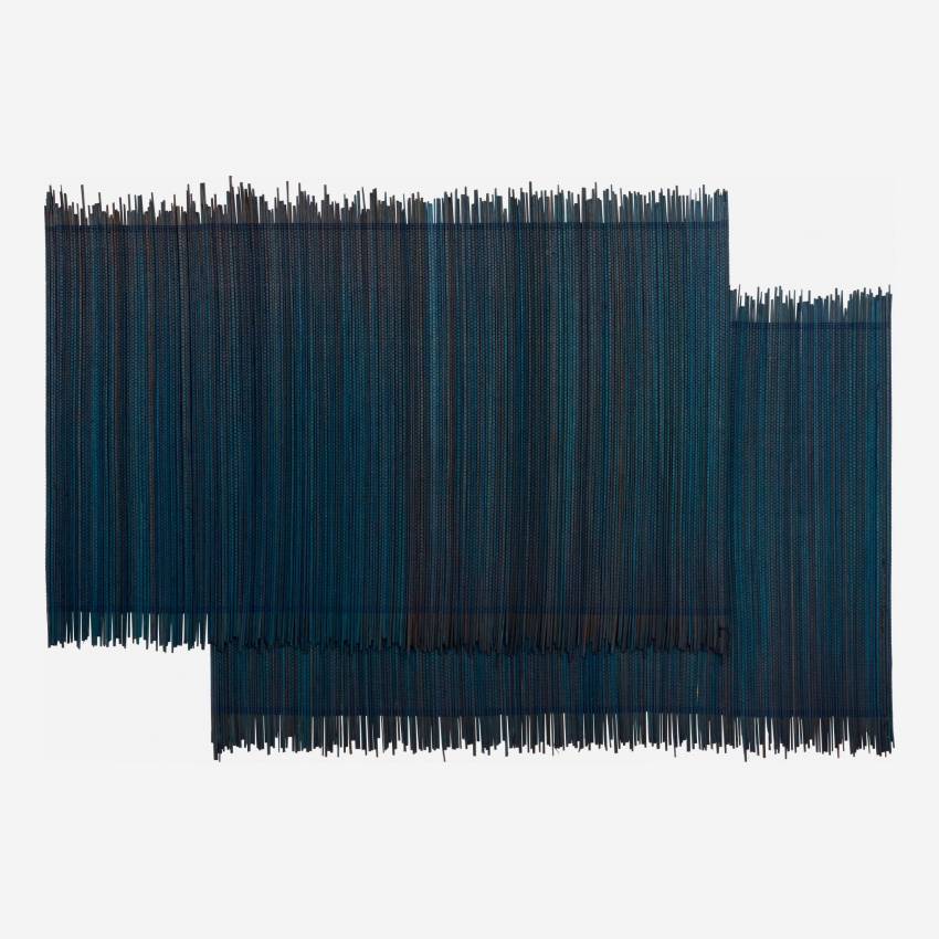 4er-Set Tischsets aus Bambus - 30 x 45 cm - Blau