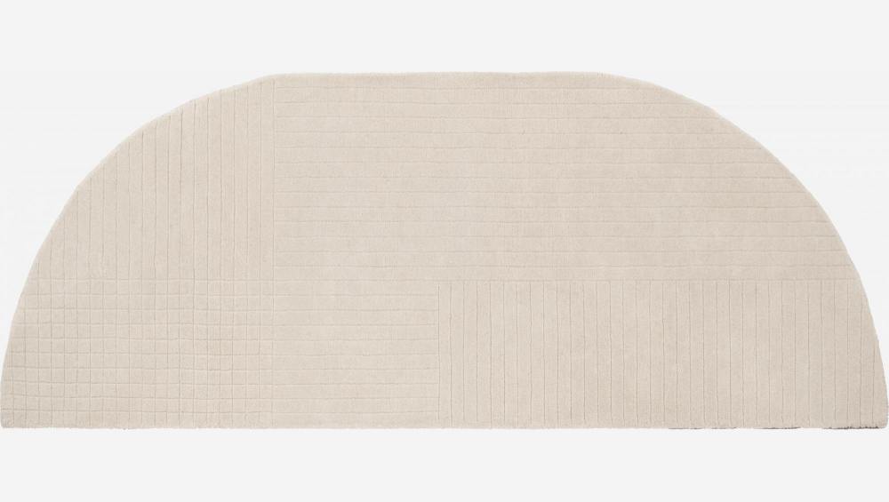 Tappeto in lana intrecciata a mezzaluna - 240 x 85 cm - Ecru
