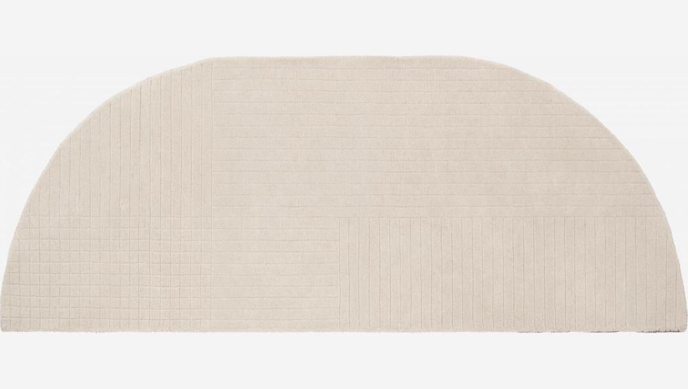 Tapete meia-lua tufado de lã - 240 x 85 cm - Natural