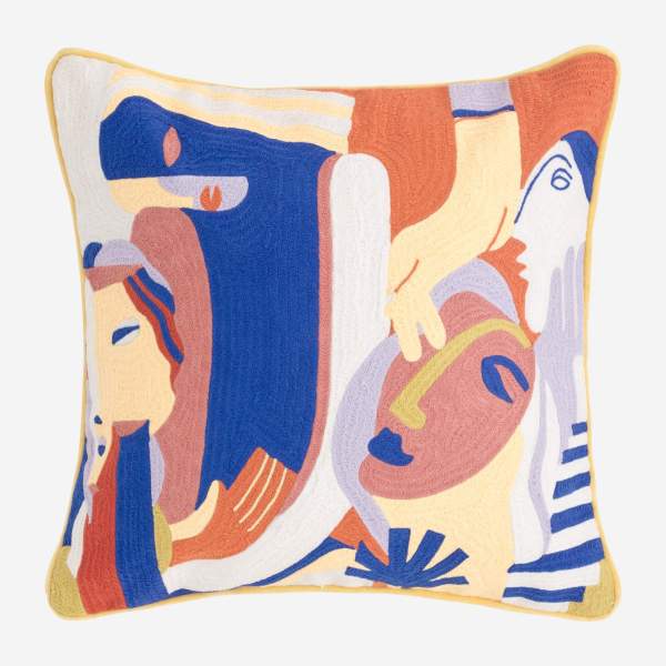 Cuscino in cotone - 45 x 45 cm - Motivi di Floriane Jacques