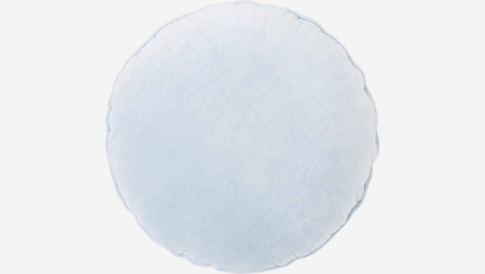 Rundes Kissen aus Samt - 40 cm - Blau