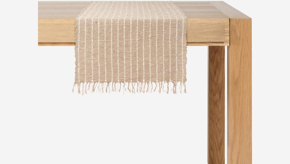 Camino de mesa reversible de algodón - 40 x 140 cm - Natural
