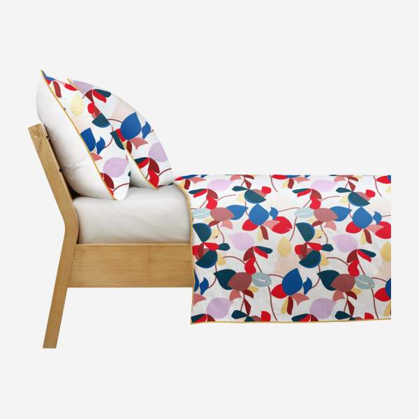 Conjunto de ropa de cama de algodón - 220 x 240 cm + 2 fundas de almohada - Estampado floral
