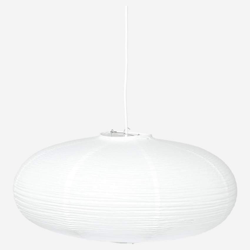Lampada a sospensione ovale in carta bianca, diametro 48 cm