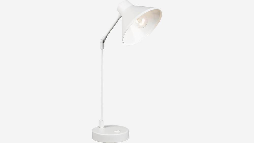 Lámpara de escritorio 54cm de metal blanca