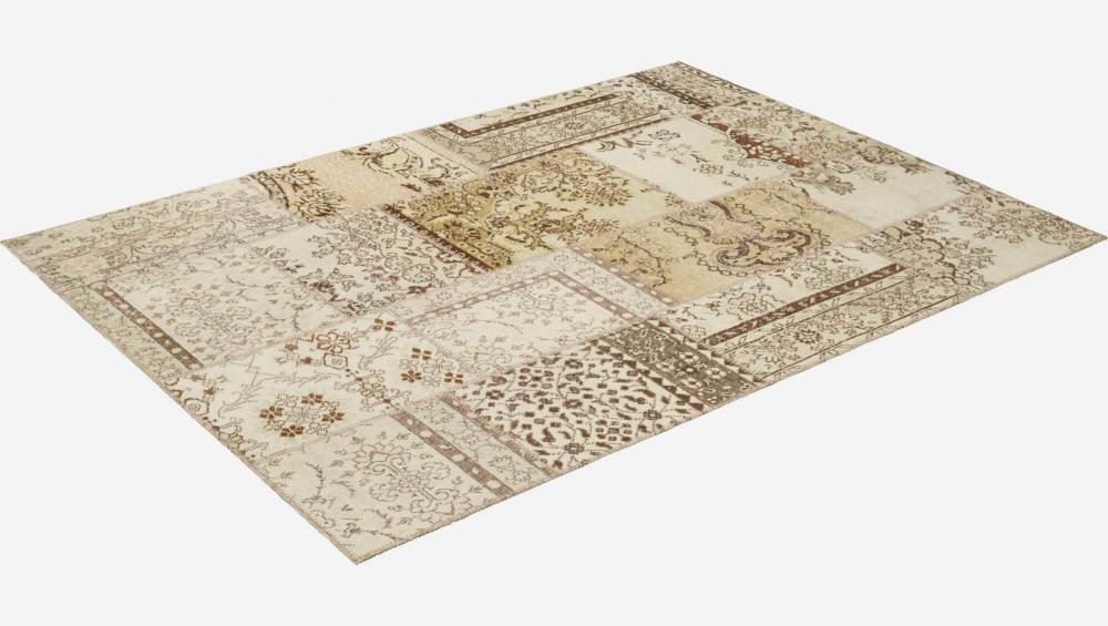 Tapete patchwork de lã - 170 x 240 cm - Bege