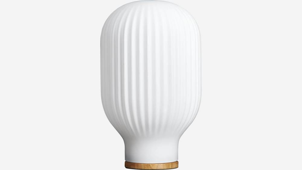 Lámpara de mesa 32cm de vidrio blanca