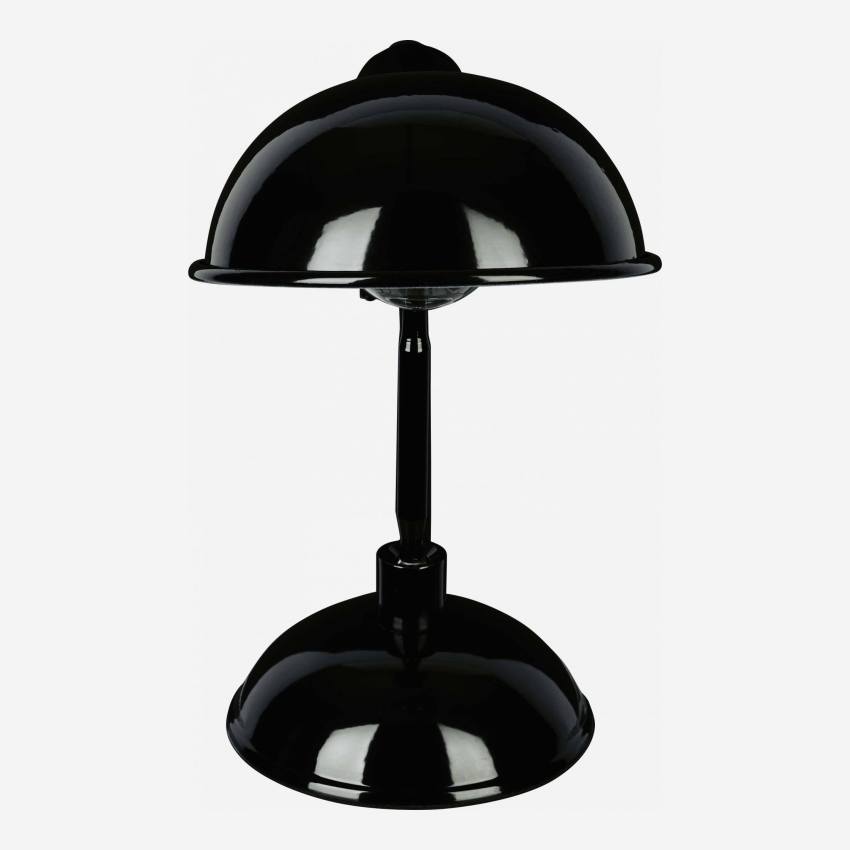 Lampe de bureau en acier laqué noir