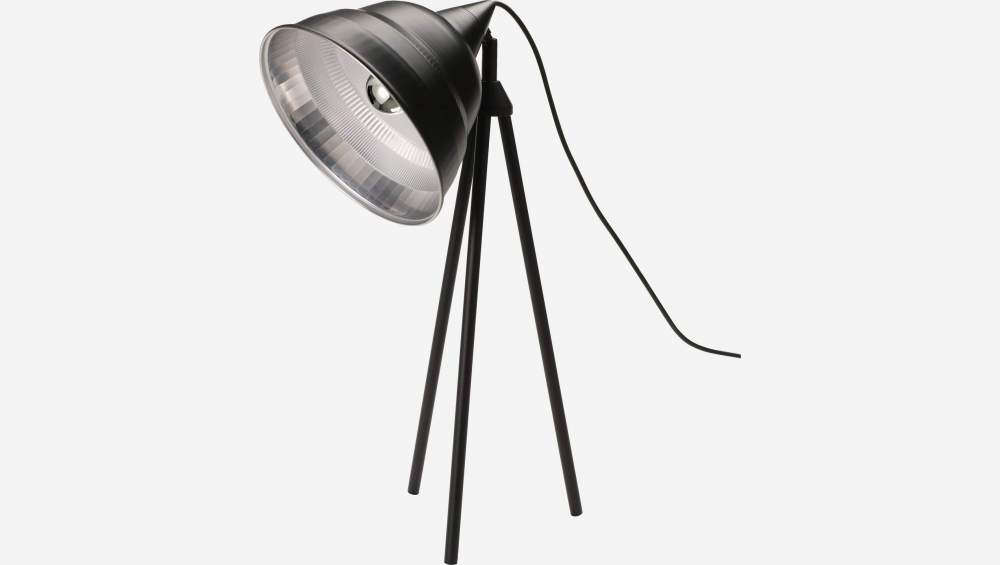 Pie de lámpara de aluminio lacado negro