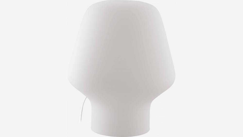 Lámpara de mesa de vidrio blanca