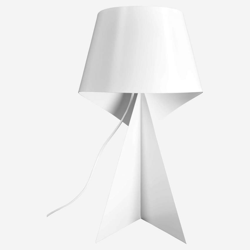 Lámpara de mesa grande 52cm de metal blanco