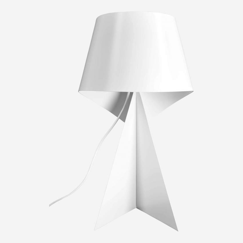 Lámpara de mesa grande 52cm de metal blanco