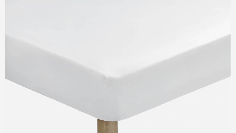 Lençol de baixo de algodão - 160 x 200 cm - Branco