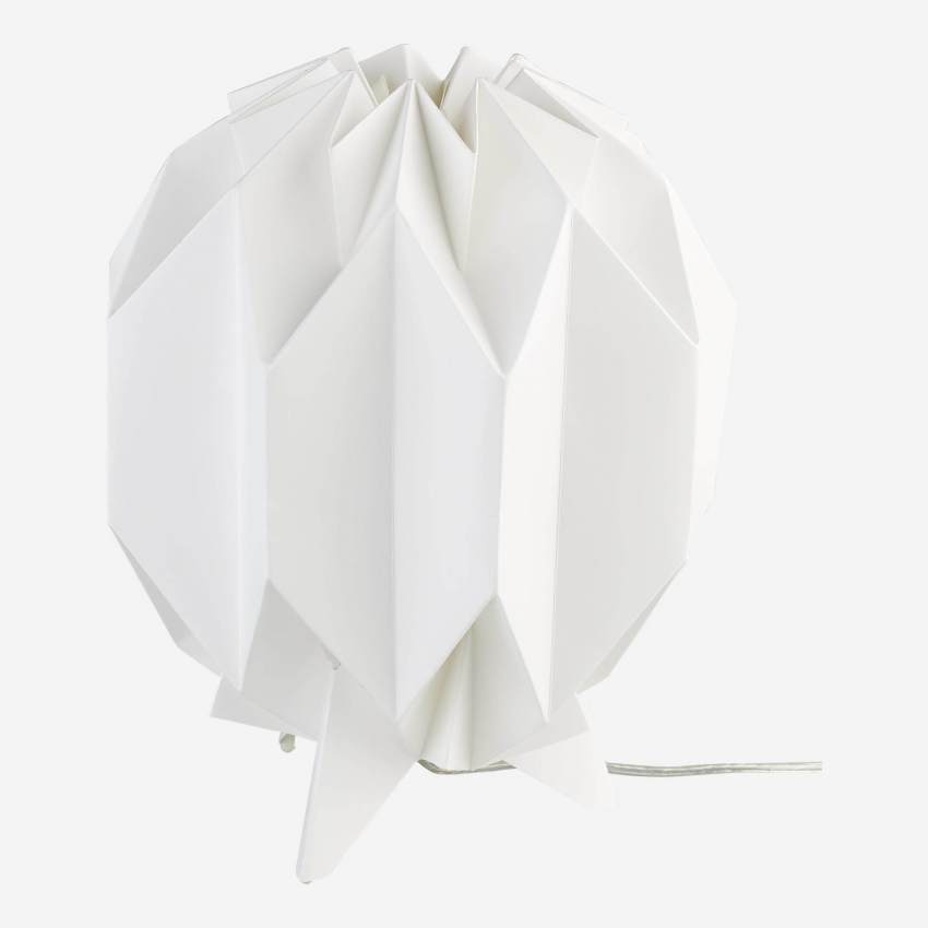 Tischleuchte, 28cm, aus weißem Papier