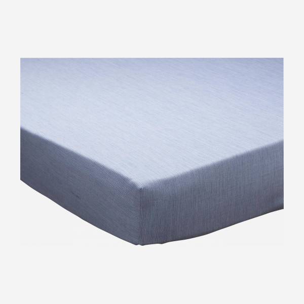 Spannbettlaken aus Baumwolle - 140 x 200 cm - Blau
