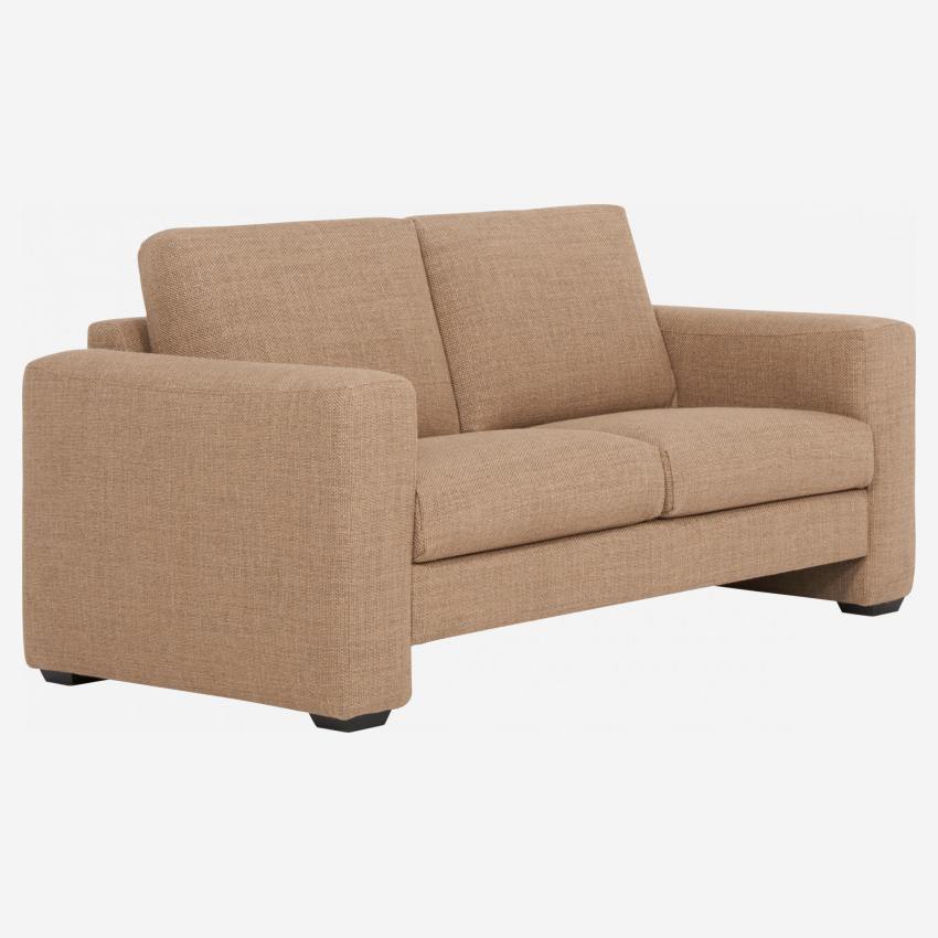 2-Sitzer-Sofa aus Stoff, graubraun - mittelfester Komfort