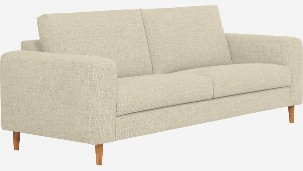 3-Sitzer-Sofa aus Stoff, cremeweiß - mittelfester Komfort