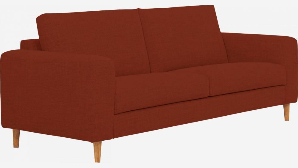 3-Sitzer-Sofa aus Stoff, rostrot -  mittlerer Komfort
